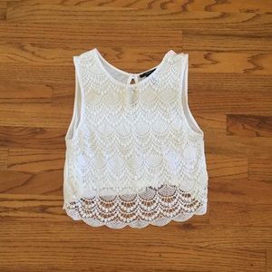 White Lace Crop Top